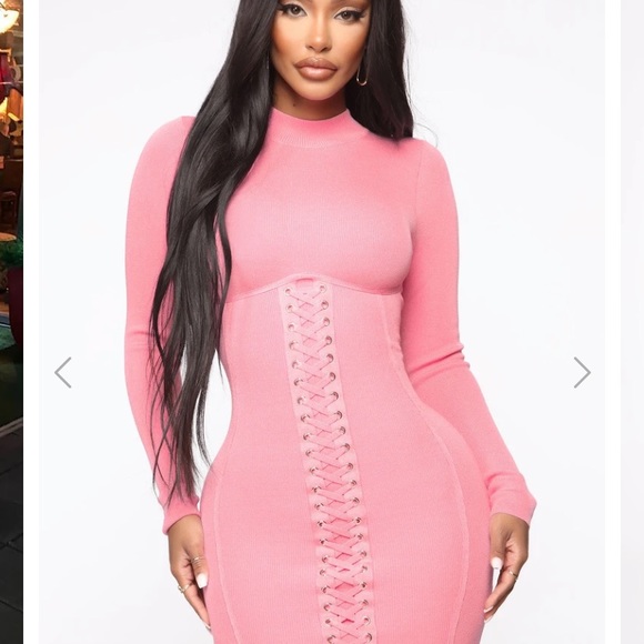 Pink Sweater Dress - Picture 2 of 5